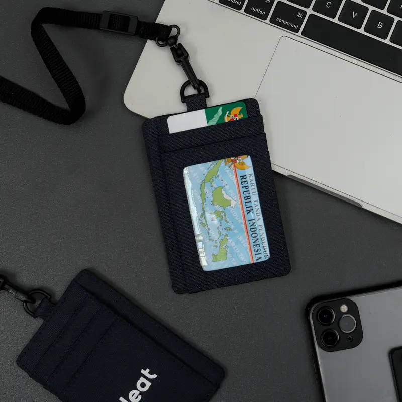 iNeat Card Holder Lanyard ID Card Nametag Wallet Navy 3