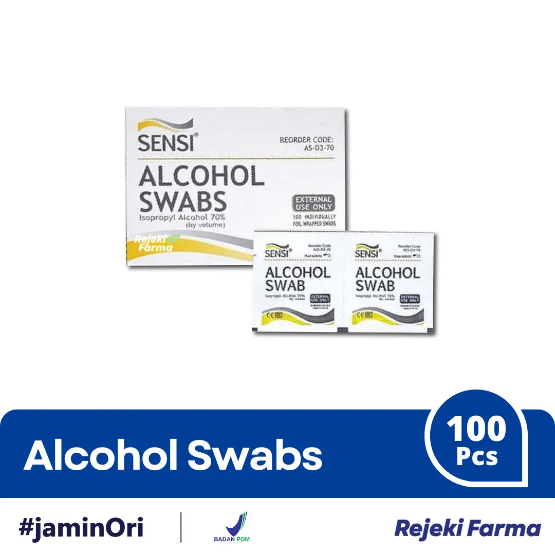 [ ORIGINAL ] Sensi Alcohol Swabs 100 Sachet Alkohol Swab Tissue 70%