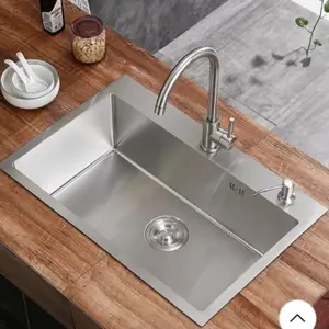 KITCHEN SINK 7545 STAINLESS SUS 304 PAKET LENGKAP/BAK CUCI PIRING STAINLESS 1 LUBANG