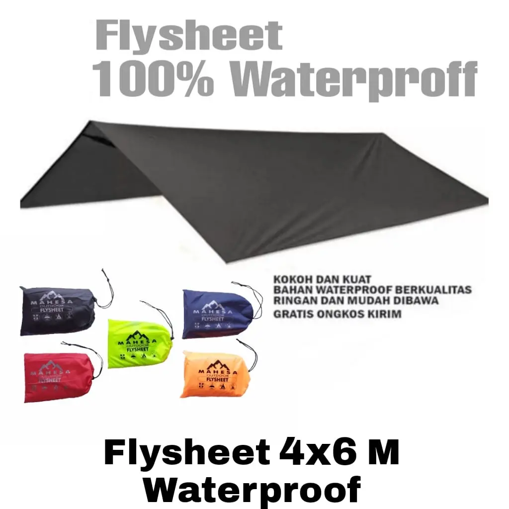 Flysheet Atap Tenda 4x6M Waterproof - Atap Tenda Camping Flysit 4x6 M