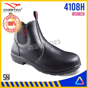 Cheetah 4108H for Women Wanita Sepatu Safety Shoes Elastic Ankle Black
