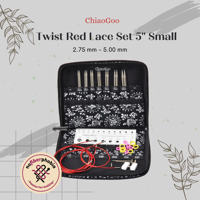 Gambar Jarum Rajut ChiaoGoo Twist Red Lace Set 5" (13 cm) Small dari Nofiberphobia Kota Surabaya Tokopedia