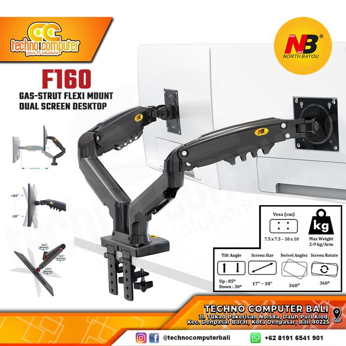 Gambar Bracket Monitor TV 17-27 inch North Bayou NB-F160 Dual Monitor dari Techno Computer Bali Kota Denpasar Tokopedia