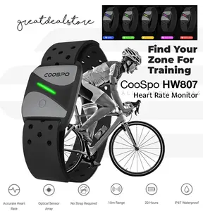 CooSpo H807 Heart Rate Armband with Vibration & LED Training Zone