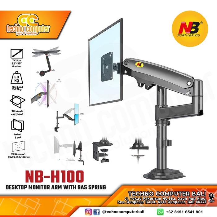 Gambar Bracket Monitor TV 22-35 inch North Bayou NB-H100 Single Monitor dari Techno Computer Bali Kota Denpasar Tokopedia
