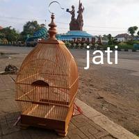 Gambar sangkar burung perkutut/puter kayu jati dari fiyan jati furniutre Kab. Jepara 1 Tokopedia