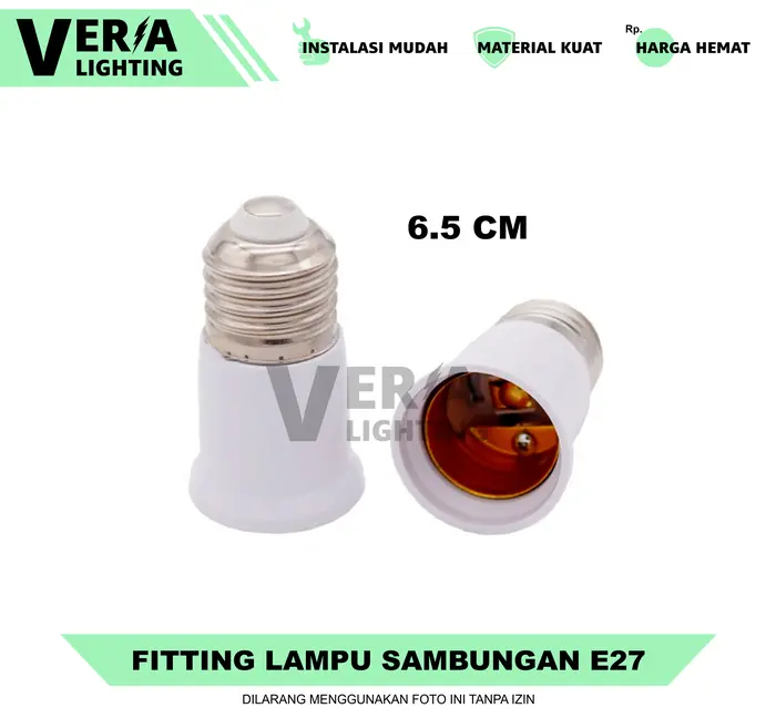 Gambar Socket Sambungan Pemanjang Lampu Fitting E27 Bohlam Standar Biasa dari Veria Lighting Kota Administrasi Jakarta Barat 3 Tokopedia