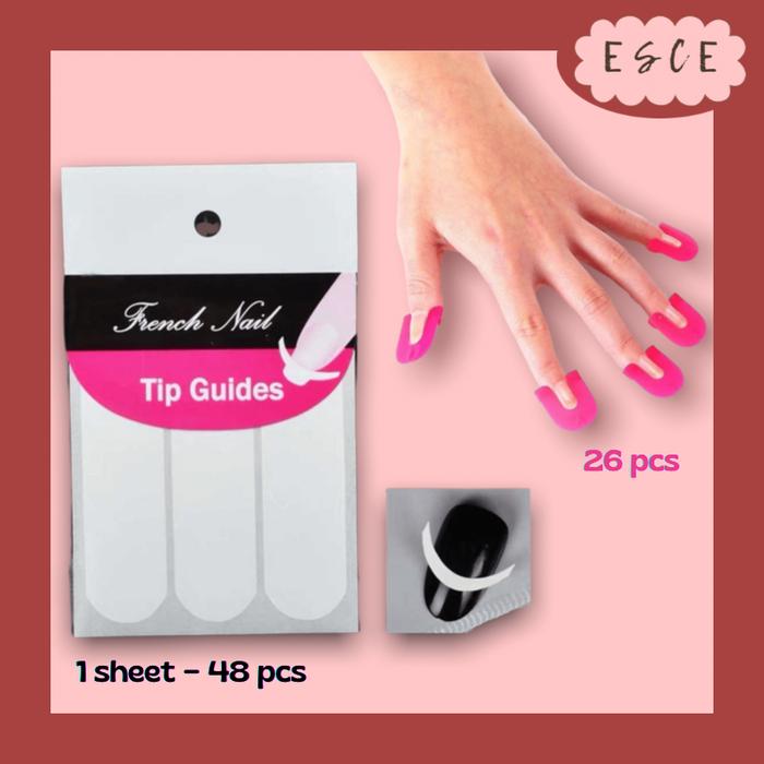 Gambar STIKER PUTIH Manicure Nail Art Tips Panduan KLIP PELINDUNG KUKU dari SHOPESCE Kota Surabaya Tokopedia