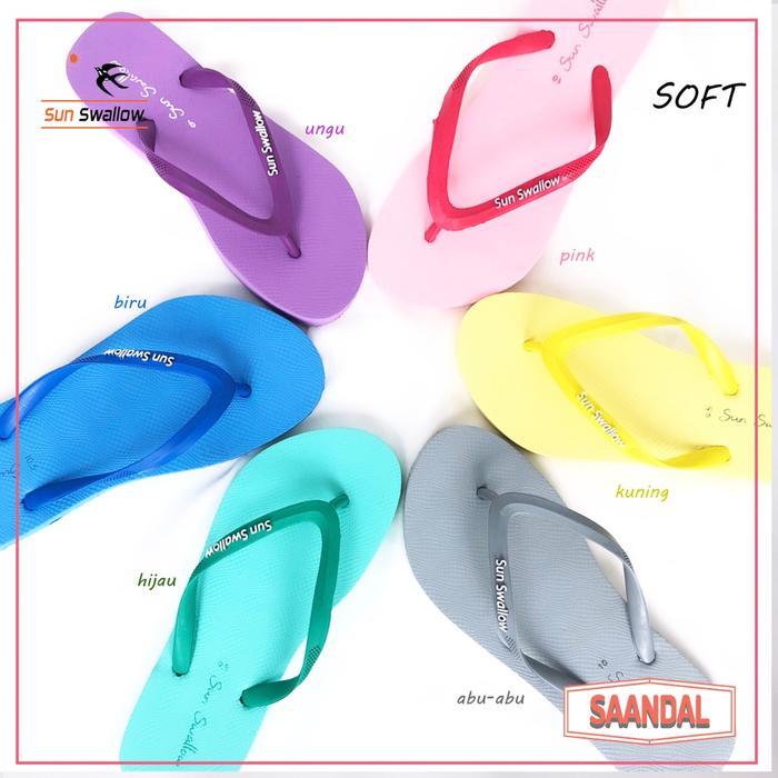 Gambar Grosir-Sandal Jepit Wanita Sun Swallow Lady Ladies Soft Warna Polos dari Saandal Indonesia Kota Administrasi Jakarta Barat Tokopedia