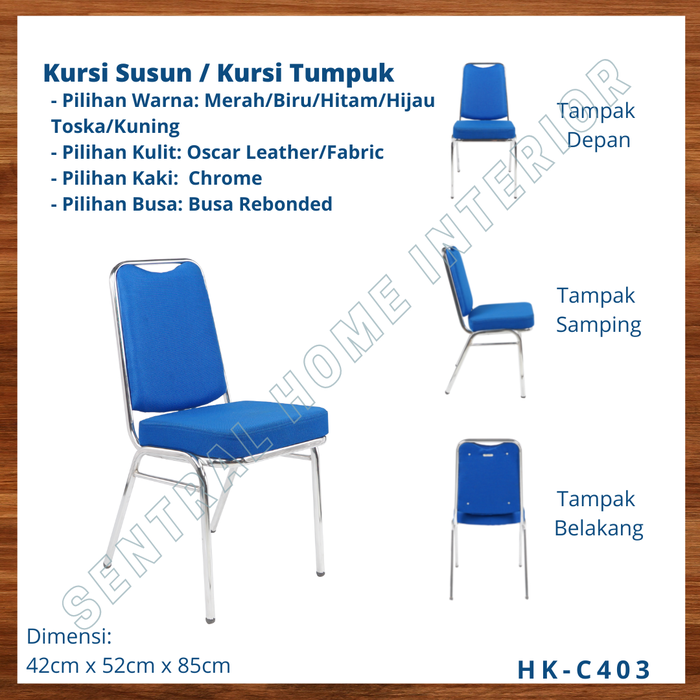 Gambar Kursi Bangku Susun/Tumpuk/Aula - Kaki Chrome - Busa Rebonded | HK-C403 dari Sentral Home Interior Kota Administrasi Jakarta Barat Tokopedia