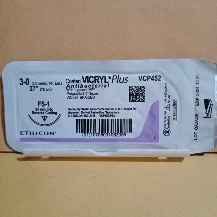 Gambar VICRYL plus 3/0 REVCUT VCP452 ( PGA, absorbable) dari Almagoda medika Kota Administrasi Jakarta Timur Tokopedia