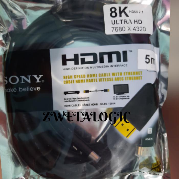 Gambar Hdmi Sony Cable versi 2.1 8k 5Meter-kabel hdmi sony high quality dari ZWETTALOGIC Kota Administrasi Jakarta Utara Tokopedia