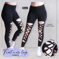 Gambar Front Cross Long Legging Celana Panjang Olahraga Wanita Senam dari SaShe Shop Kota Bandung 2 Tokopedia
