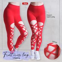 Gambar Front Cross Long Legging Celana Panjang Olahraga Wanita Senam dari SaShe Shop Kota Bandung 4 Tokopedia