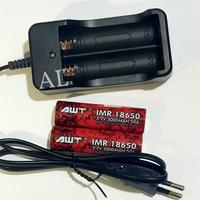 Gambar Paket Lengkap Charger 2 Slot kabel dan Baterai AWT RAINBOW 18650 dari aksesorislaku Kota Administrasi Jakarta Pusat 4 Tokopedia
