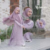 Gambar Set Gamis Anak Perempuan Muslim Rayon Brokat Aysun Series Zeta Outfit dari zizikids_NEW Kota Semarang 3 Tokopedia