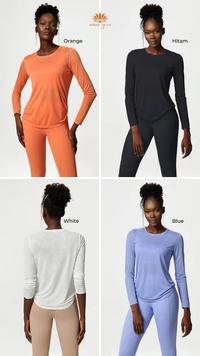 Gambar Baju Kaos Yoga Senam Olahraga Lengan Panjang Wanita Dry Fit C139 dari Unique Yoga Bali Kota Denpasar 3 Tokopedia