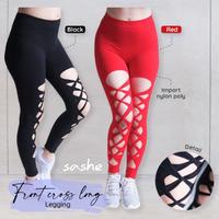 Gambar Front Cross Long Legging Celana Panjang Olahraga Wanita Senam dari SaShe Shop Kota Bandung 1 Tokopedia