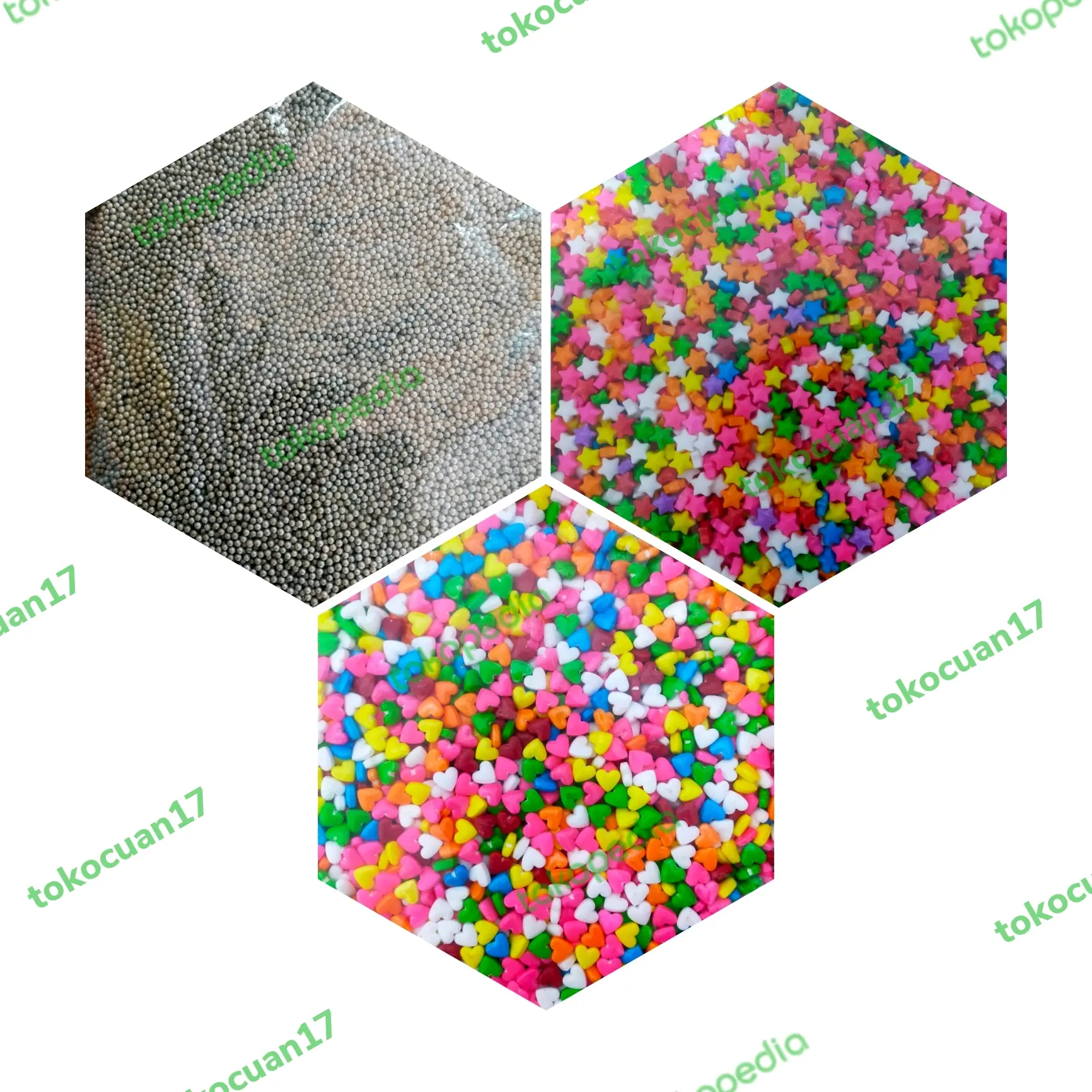sepringkel springkle 25 gr silver/springkle bintang/sepringkel hati