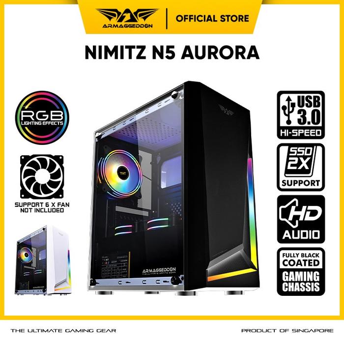 Gambar Armageddon Nimitz N5 Aurora RGB Black Case Tempered Glass - No PSU dari SimoneComindo Kota Medan Tokopedia