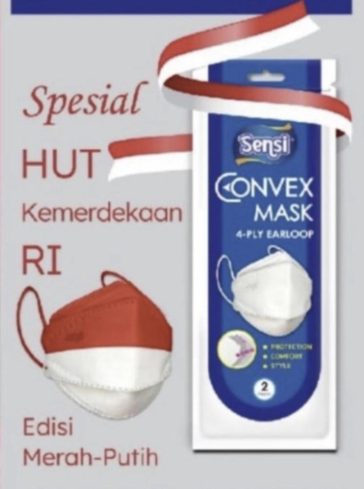 Masker Sensi Convex Edisi HUT RI Merah Putih - Satuan