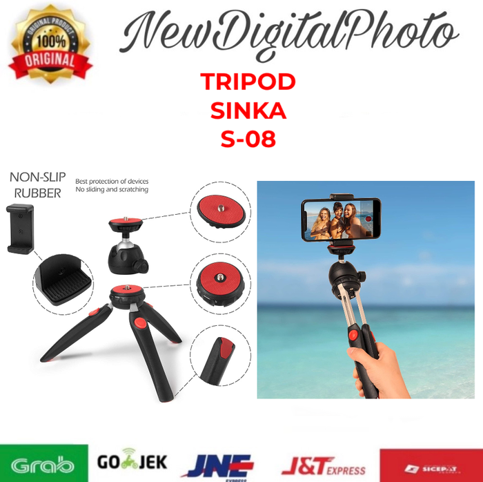 Gambar SINKA S-08 Mini Tripod with Ball Head For Smartphone / Gopro / Camera dari New Digital Photo Kota Administrasi Jakarta Pusat Tokopedia