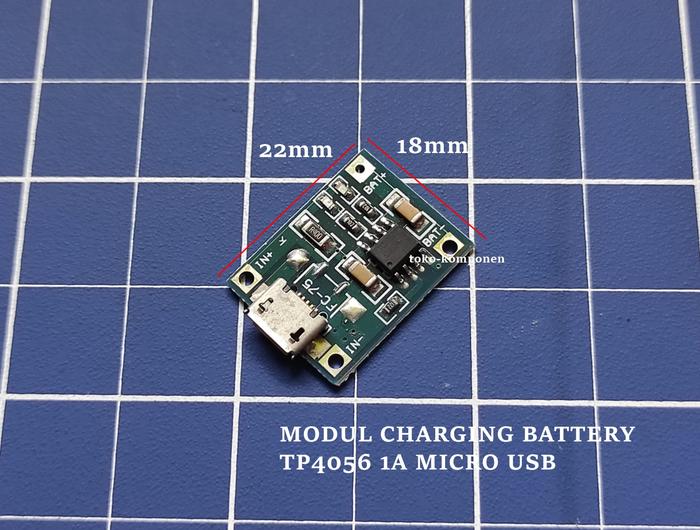 Gambar Li-ion Charger Modul 5V 1A TP4056 Micro USB TP 4056 dari toko-komponen Kota Semarang Tokopedia
