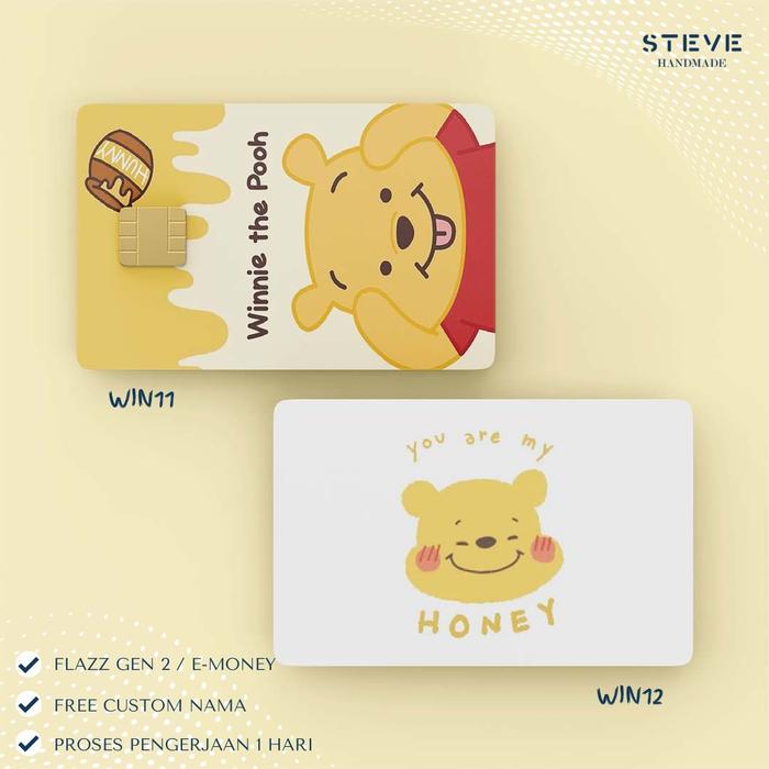 Win18 Jual Flazz Gen 2 BCA Emoney Mandiri Winnie The Pooh 11-20 Custom Nama ...