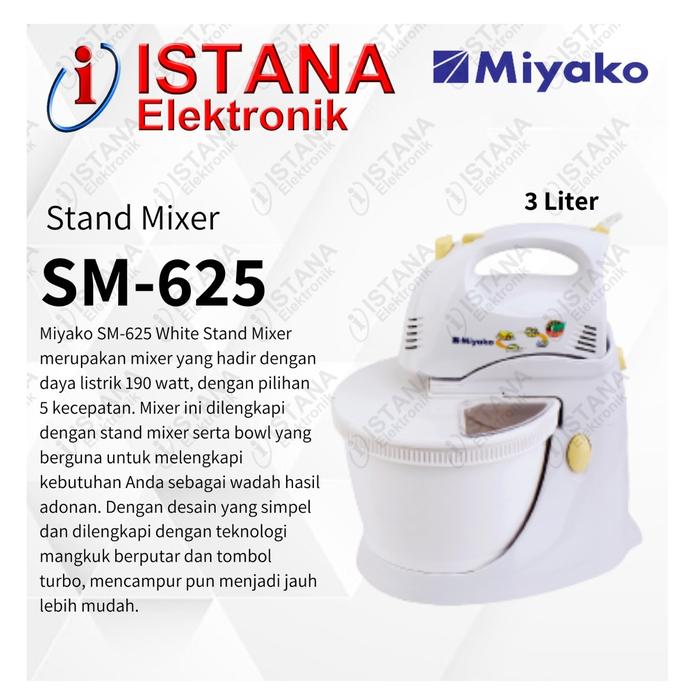 Gambar MIYAKO STAND MIXER 2 IN 1/MIXER MANGKOK 3 LITER SM-625 dari ISTANA ELEKTRONIK PALEMBANG Kota Palembang Tokopedia