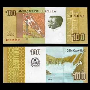 UANG ANGOLA 100 KWANZAS 2012 UNC GRESS ORIGINAL BANKNOTE