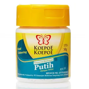 PEWARNA MAKANAN PUTIH KOEPOE KUPU / FOOD COLOURING OPAQUE WHITE POWDER