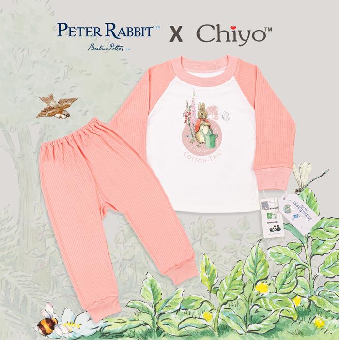 Gambar Set Obolong Raglan + Celana Panjang Bamboo Peter Rabbit Size S M L XL - S, Pink dari Chiyo Officially Kab. Bandung Tokopedia