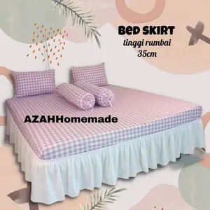 bed skirt rumbai 3sisi bed skirt polos katun