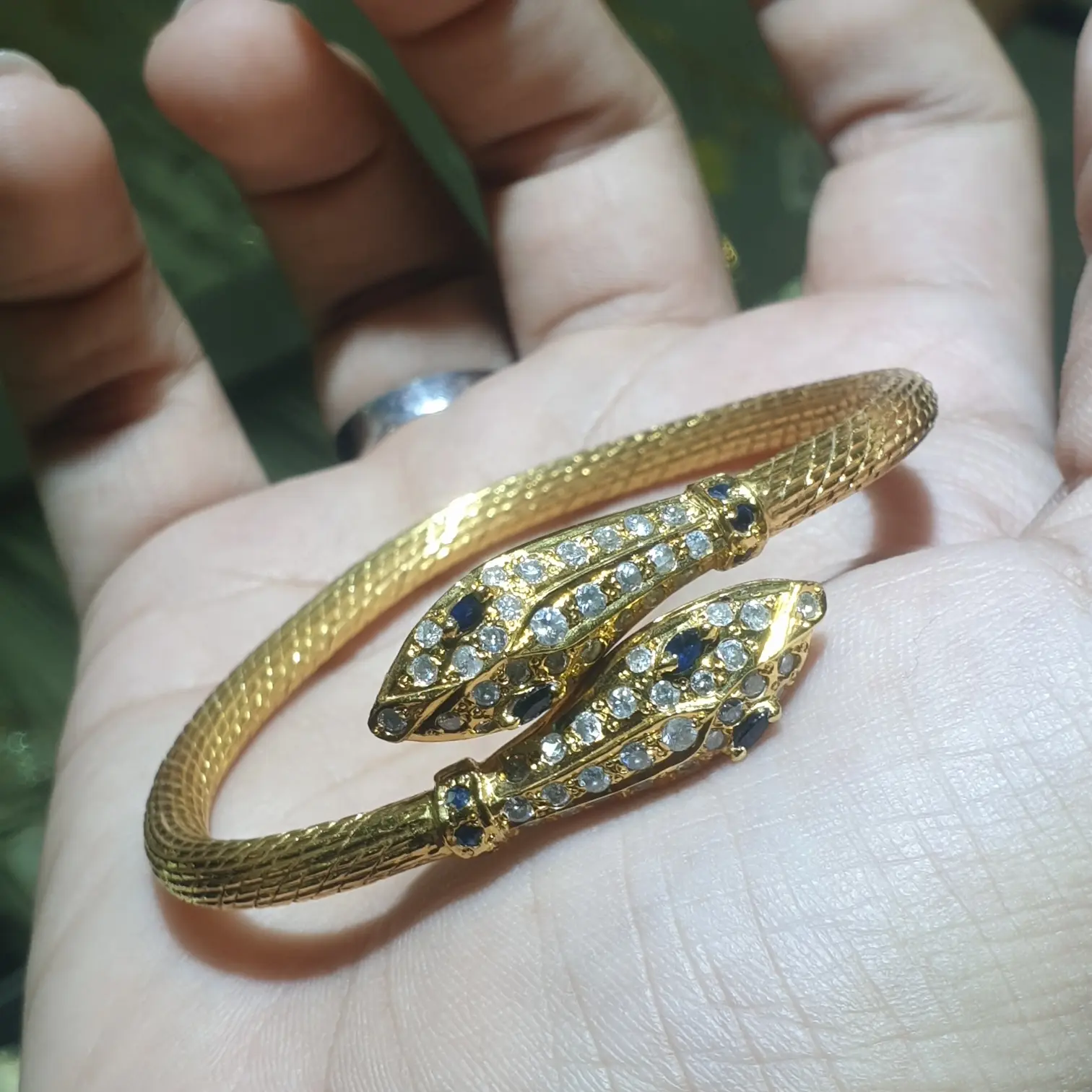 gelang bangle uler spiral matamata diamond asli emas 24k