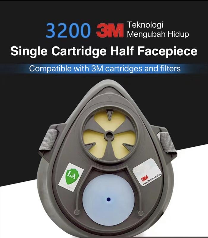 Jual 3M Masker 3200 Single Cartridge Half Facepiece Reusable Respirator ...