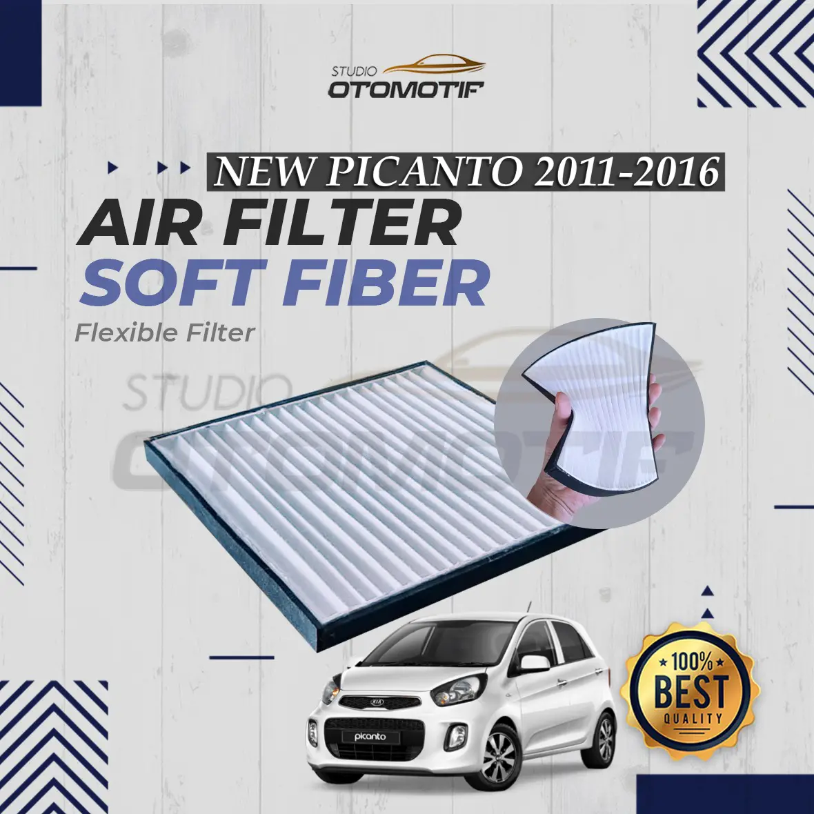 FILTER AC NEW PICANTO 2011-2016 SERAT FIBER FLEXIBLE FILTER CABIN