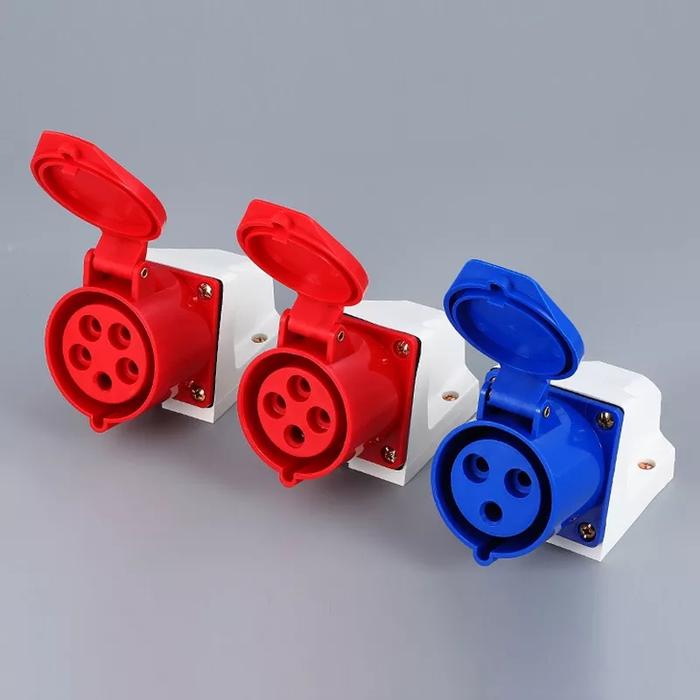 Jual Industrial Wall Socket 3P 4P 5P 16A 32A 63A IP44 - 123 3P32A ...