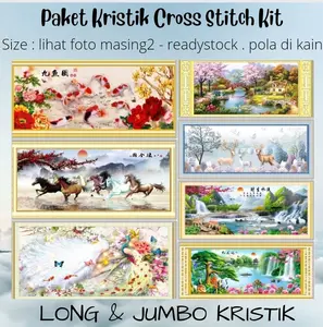 Paket Kristik JUMBO besar DIY Cross Stitch Jahit- KRISTIK ukuran besar
