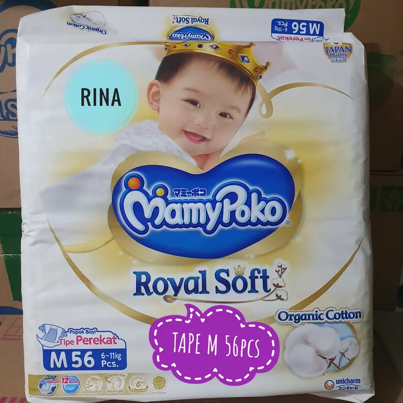 MAMYPOKO Tape M56 / Popok Perekat M 56 Royal Soft Extra Soft Extra Dry 0