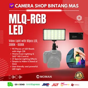 Moman MLQ-RGB LED Video Light with 90pcs LED, 3000K - 6500K