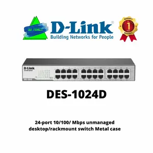 D-Link Switch Hub 24 Port Desktop LAN DES-1024C Dlink DES 1024D