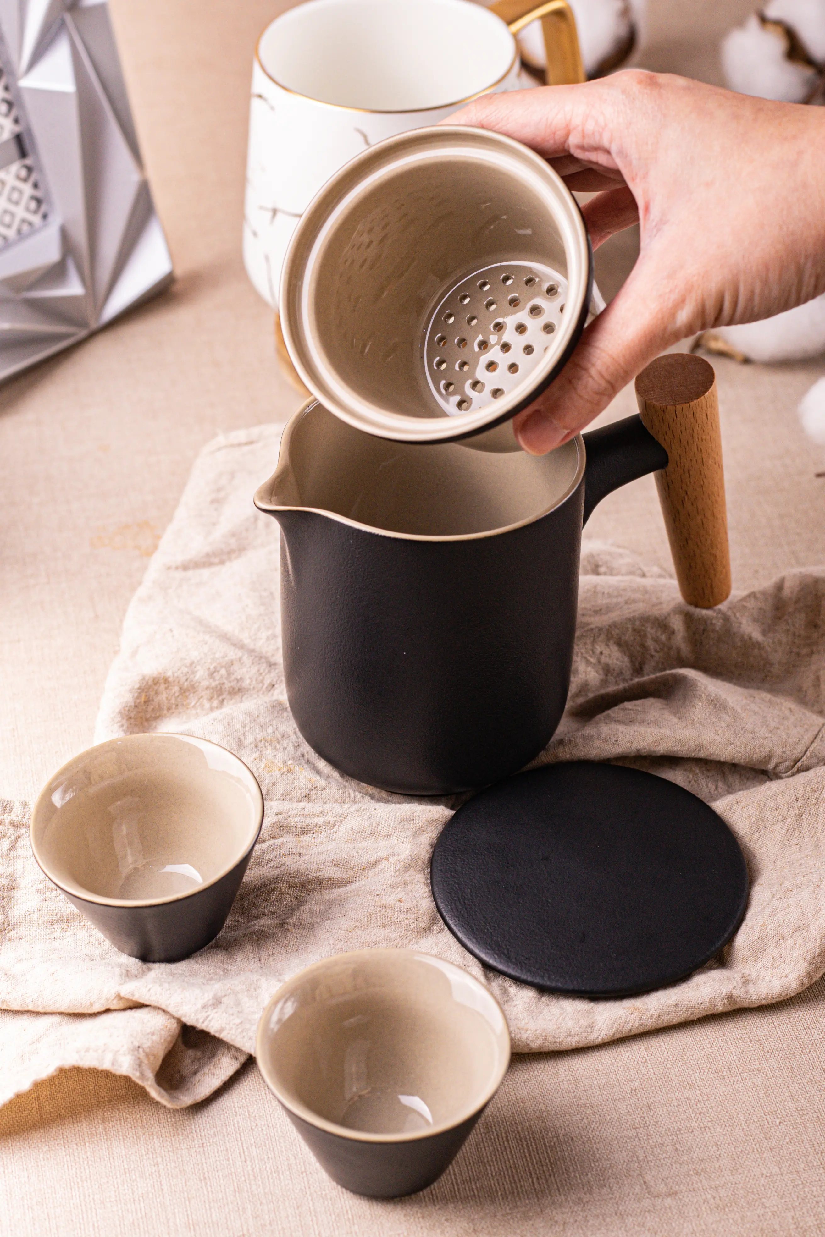 Travel Tea Set with Wooden Handle CMG-82