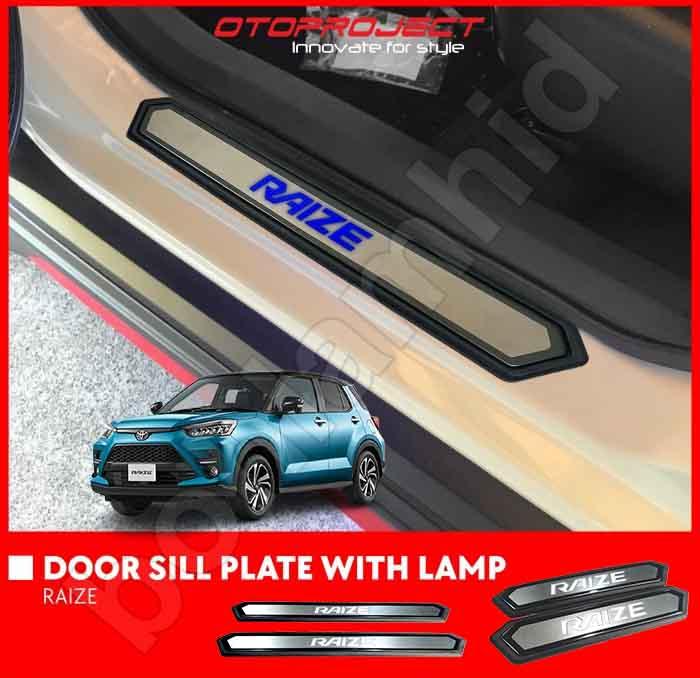Sill Plate Pintu RAIZE Otoproject With LED Lamp Cover Pijakan Pintu Car Kabel