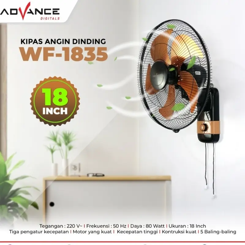 Advance Kipas Angin Tornado Dinding 18 Inch WF-1835 garansi 4