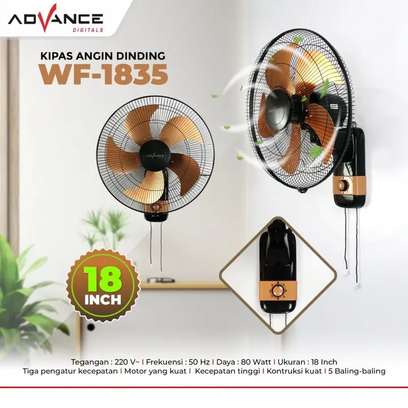 Advance Kipas Angin Tornado Dinding 18 Inch WF-1835 garansi 3