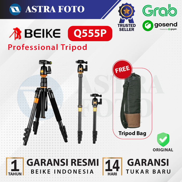 Gambar Beike Q555P Tripod Proffesional For DSLR Mirrorless HP Garansi Resmi dari Astra Foto Kota Administrasi Jakarta Pusat Tokopedia