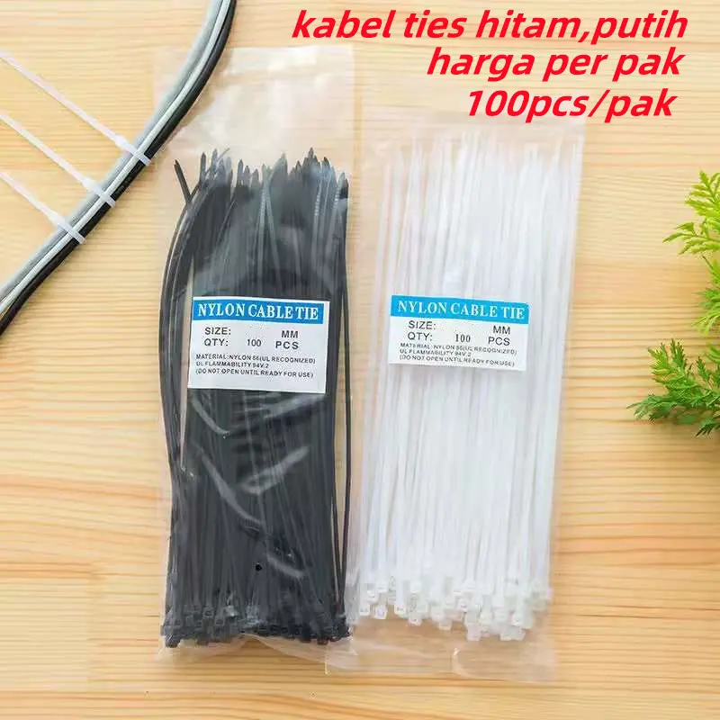 kabel ties/ kabel tis/ cable tis hitam/putih 10cm,15cm,20cm,25cm,30cm