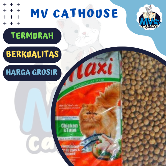 Gambar MAXI Makanan Kucing 1kg Chicken & Tuna - Maxi Cat food dari mvcathouse Kota Semarang Tokopedia