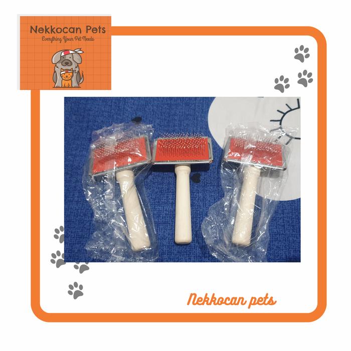 Gambar sisir bulu anjing kucing sisir kotak kawat aman dipakai dari Nekkocan Pets Kota Administrasi Jakarta Timur Tokopedia