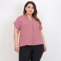Gambar Blouse Vneck Wanita Jumbo Bigsize Polos Lengan Pendek 05 dari indopattern Kota Administrasi Jakarta Pusat 2 Tokopedia